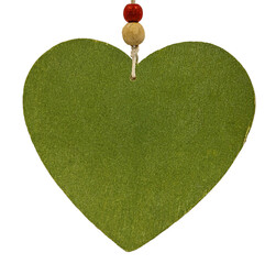 Green pendant in heart form