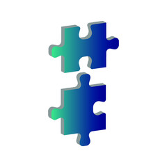 Fototapeta premium Puzzle compatible icon. Jigsaw agreement vector illustration on white isolated background. Icon vector illustrator