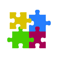 Obraz premium Puzzle compatible icon. Jigsaw agreement vector illustration on white isolated background. Icon vector illustrator