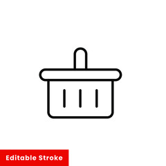 Shopping basket icon. Simple line style for web template and app. Shop, cart, bag, store, online, purchase, buy, retail, vector illustration design on white background. Editable stroke EPS 10