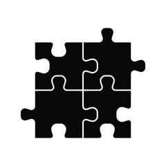 Fototapeta premium Puzzle compatible icon. Jigsaw agreement vector illustration on white isolated background. Icon vector illustrator