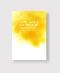 Bright yellow textures, abstract hand painted watercolor banner.