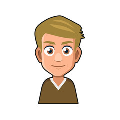 Cute Young Man Avatar Character. Cartoon Style Userpic Icon. Vector
