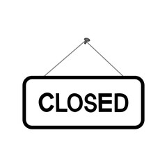 Closed sign icon on white background.