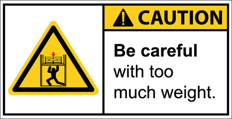 Warns against pressure on the body from above.,Caution sign