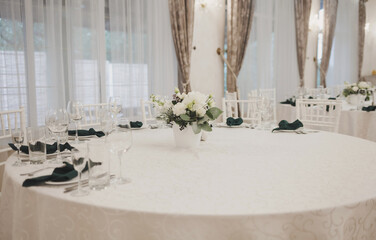 restaurant interior. table setting