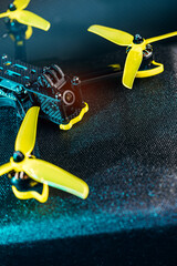 Fpv racing Drone on black background