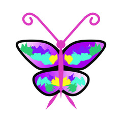 Vector butterfly  illustration contains path construction problem. for your website design logo, app, UI. Vector icon illustration, EPS10.