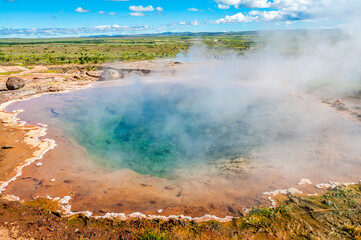 Geysir of The Great Geysir in Iceland is the most famous geysir all over the world.