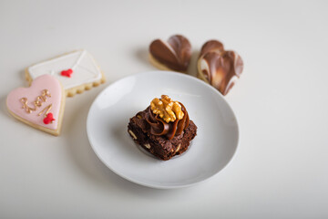 valentine's day, special gift box with cookies, mini cake and chocolates