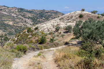 Fototapeta na wymiar Walking path in the highlands on a summer, sunny day (Achaea, Greece, Peloponnese).
