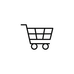 Shopping cart icon. Simple line style for web template and app. Shop, basket, bag, store, online, purchase, buy, retail, vector illustration design on white background. EPS 10