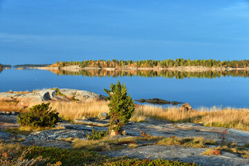Sunrise on the White Sea in Karelia, Russia