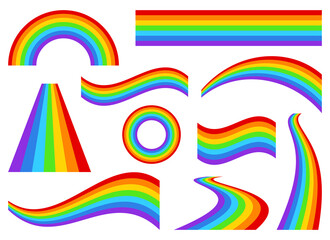 Rainbow set vector design illustration isoalted on white background
