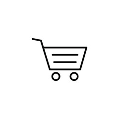 Shopping cart icon. Simple line style for web template and app. Shop, basket, bag, store, online, purchase, buy, retail, vector illustration design on white background. EPS 10