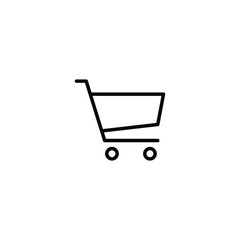 Shopping cart icon. Simple line style for web template and app. Shop, basket, bag, store, online, purchase, buy, retail, vector illustration design on white background. EPS 10
