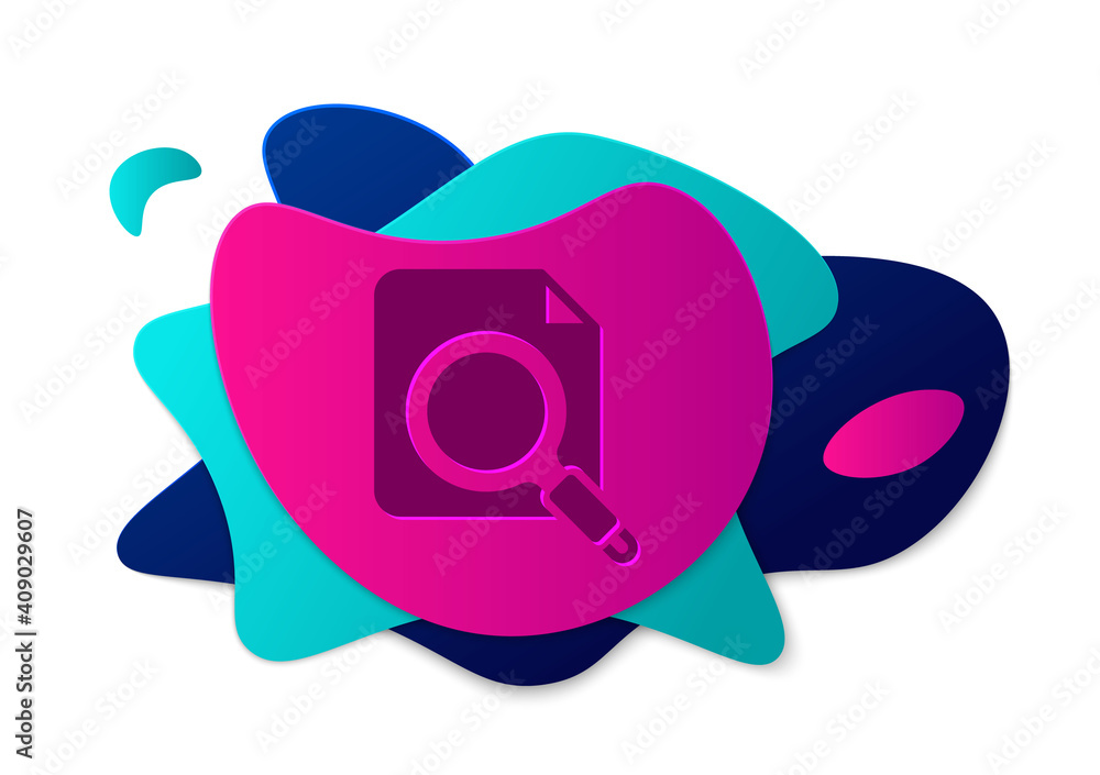 Aufkleber color search concept with folder icon isolated on white background. magnifying glass and document. d