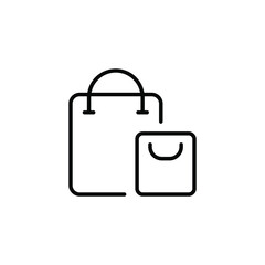 Shopping bag icon. Simple line style for web template and app. Shop, basket, cart, store, online, purchase, buy, retail, vector illustration design on white background. EPS 10