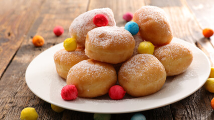 donut and carnival decoration on plate