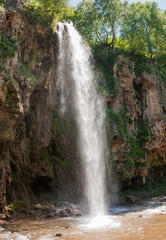 Fototapeta premium Honey Waterfalls are located in the Karachay Circassian Republic a natural attraction of Russia.