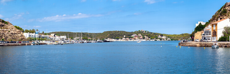 Panoramic view over the Marina of Mahon, shot from Cala Figuera - Menorca, Baleares, Spain