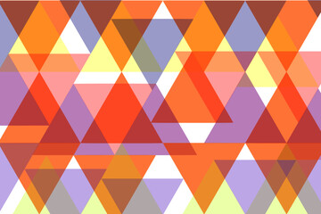 Triangular colorful abstract background design. Multicolor triangles vector, simple red, orange and blue geometric background