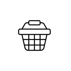 Shopping basket icon. Simple line style for web template and app. Shop, cart, bag, store, online, purchase, buy, retail, vector illustration design on white background. EPS 10