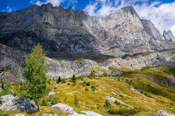 Naklejka na ściany i meble Chaine des Fiz dans la réserve naturelle de Passy Haute-Savoie (France)