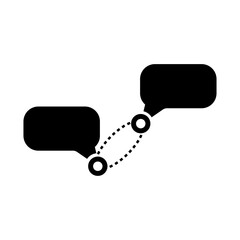 Vector graphics, isolated sms icon, black, on a white background. Flat design.