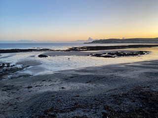 Sunset on the beach at Douglas Isle of Man