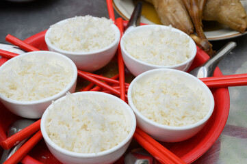 Happy Chinese New Year with cooked rice