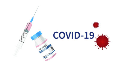 Isolated COVID-19 vaccine. Covid vaccination vector illustration. Coronavirus