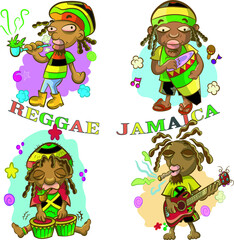 CARTOON THE BEST REGGAE IN JAMAICA VECTOR
