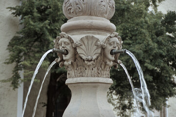 Fototapeta na wymiar Brunnen am Obermarkt in Goerlitz