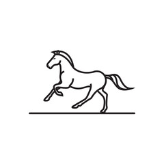 Obraz na płótnie Canvas line art of a horse on white