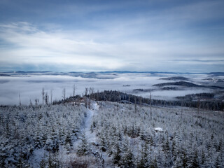 Winter trek in the mountains