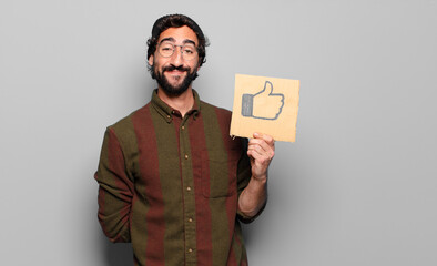 young bearded man. social edia like concept