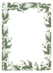 green frame with orange blossom