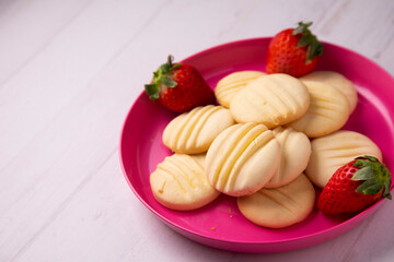 Condensed milk cookies to bake with kids.