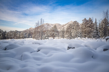 Winter landscape in the Ural Mountains