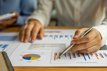 Business team meeting current professional investors working on new start-up projects. Financial...