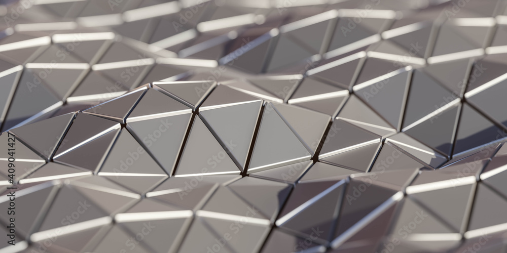 Aufkleber metallic surface triangle geometric shape pattern 3d render illustration