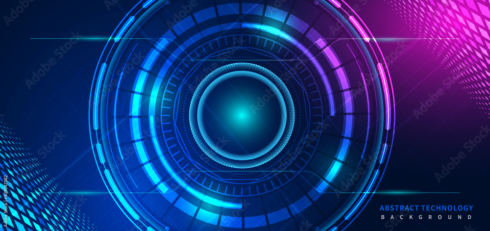 Poster abstract futuristic technology background. hud circle element.