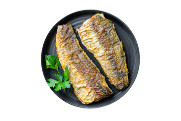 hake fried fish fresh seafood second course portion on the table for healthy meal snack outdoor top view copy space for text food background image rustic