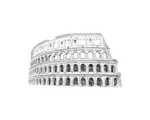 Plakat Coliseum. Rome. Italy. Hand drawn landmark sketch. Vector illustration.