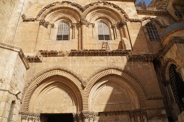 entrance to the church of the Holy Sepulchre in Jerusalem