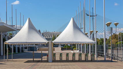 Turnstile Under Tent