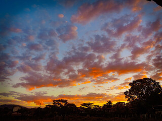 sunset over the mountains