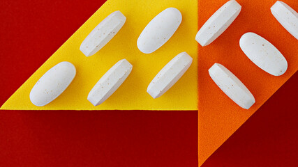 close-up of magnesium optimizer pills. dietary concept. dietary supplement topview.