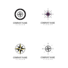Set Compass Logo Template vector icon illustration design